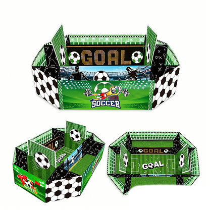 Snacksbricka med fotbollsstadionmotiv, 3-delars set