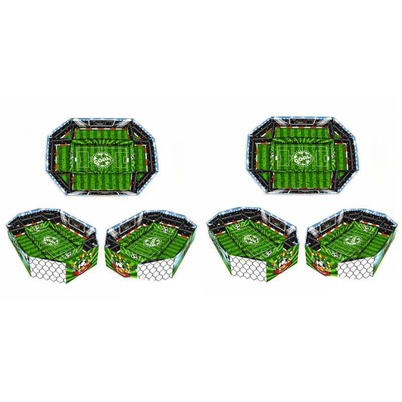 Snacksbricka med fotbollsstadionmotiv, 3-delars set