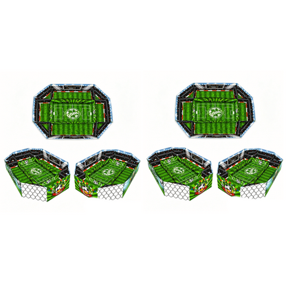 Snacksbricka med fotbollsstadionmotiv, 3-delars set