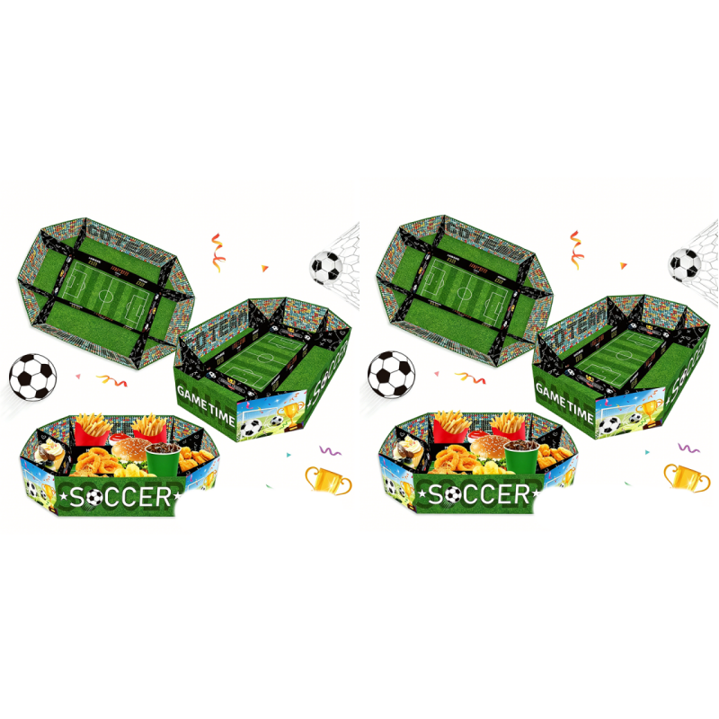 Snacksbricka med fotbollsstadionmotiv, 3-delars set