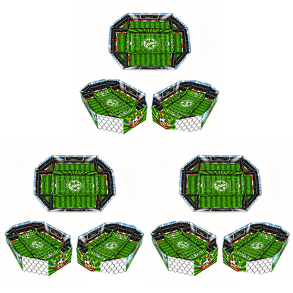 Snacksbricka med fotbollsstadionmotiv, 3-delars set