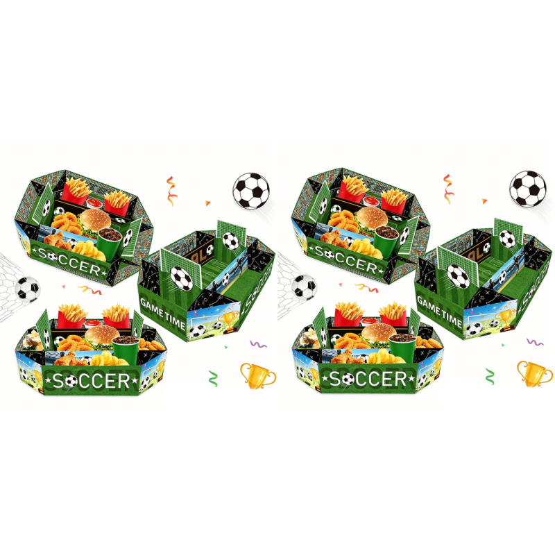 Snacksbricka med fotbollsstadionmotiv, 3-delars set