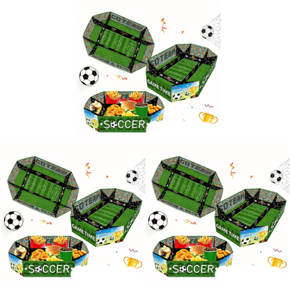 Snacksbricka med fotbollsstadionmotiv, 3-delars set