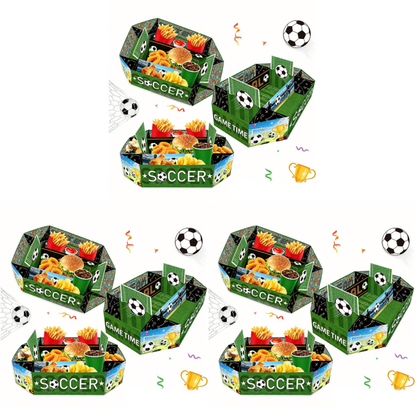 Snacksbricka med fotbollsstadionmotiv, 3-delars set