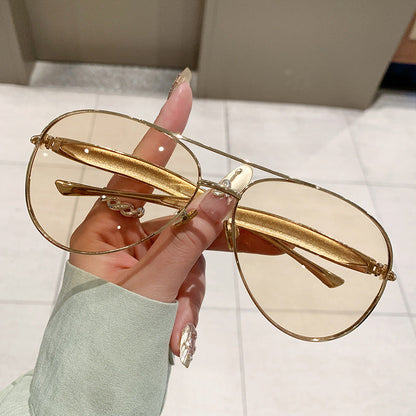 Vintage Aviatorsolglasögon med Skulpterade Bågar