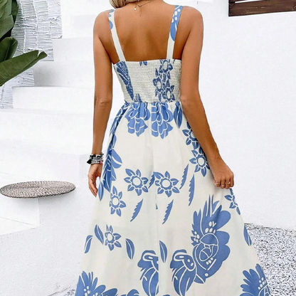 🌺 LIMITED-TIME 50% OFF! 👗 Women's Floral Spaghetti Strap Dress – Smocked Back, A-Line, Lightweight 🌼