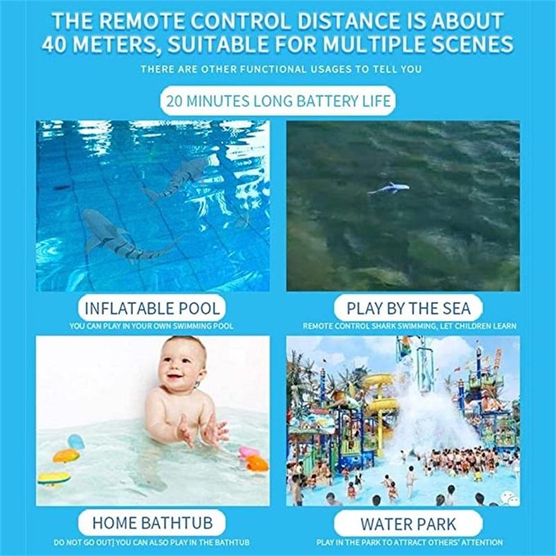 🦈 50% RABATT NU! 🥳 2.4G Fjärrstyrd Haj – Såld 50 000+ gånger! – Smidig simning, uppladdningsbar & hållbar – perfekt för pool eller badkar – kul vattenaction 🌊