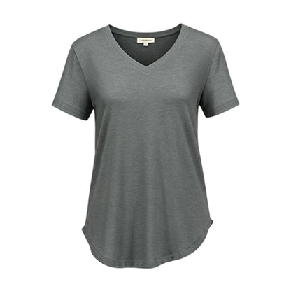 Casual T-shirt med V-ringning och korta ärmar för damer