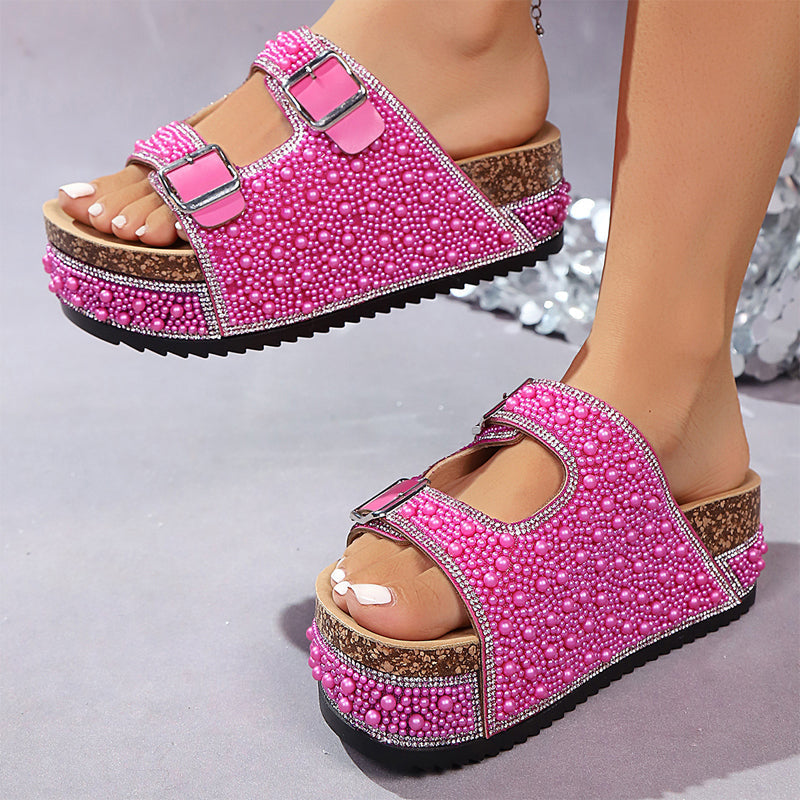 👡 50% RABATT! ✨ Sandaler med Dubbla Spännen & Korkklack – Elegant Design, Bekväm Passform & Perfekt För En Stilsäker Sommarlook 💎
