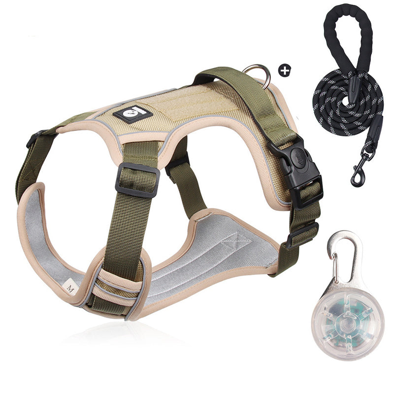 🐕 50% RABATT! 🔦 Dragfri Hundsele med Koppel & LED-halsband – Lindrar Tryck, Mjukt Nylon & Perfekt För Nattliga Promenader Och Träning 🌙