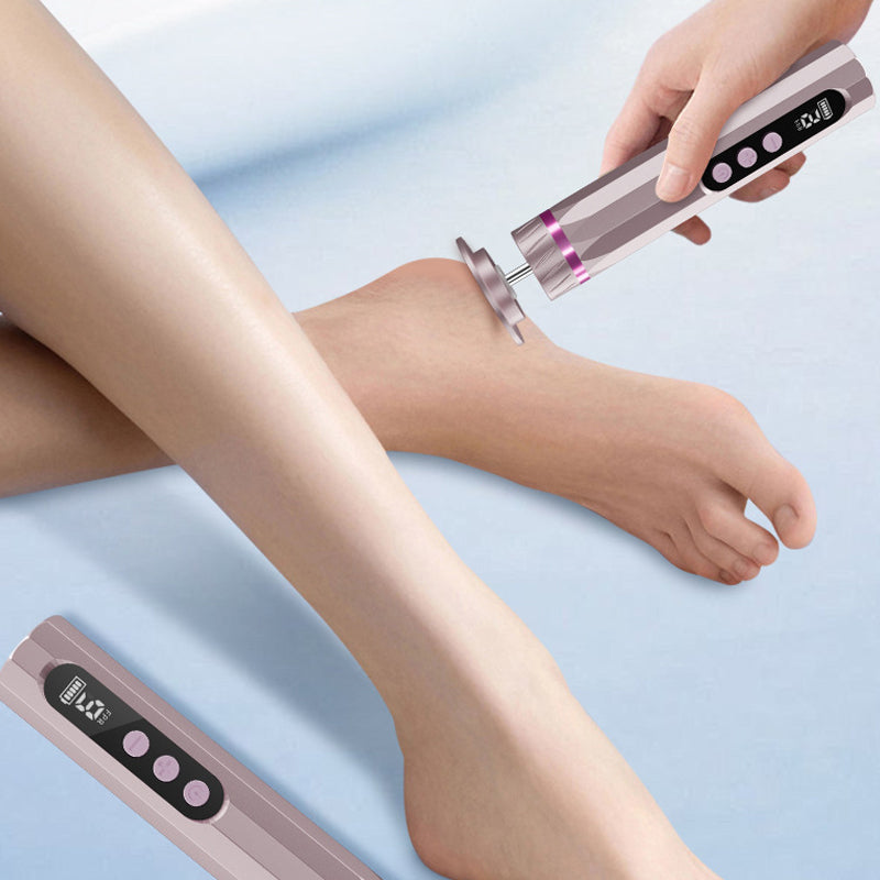 🦶🔧 Elektrisk fotfil med 9 hastigheter | LCD-display · USB-C-laddning · Hus i aluminiumlegering · Flera slipskivor · Ergonomiskt penngrepp