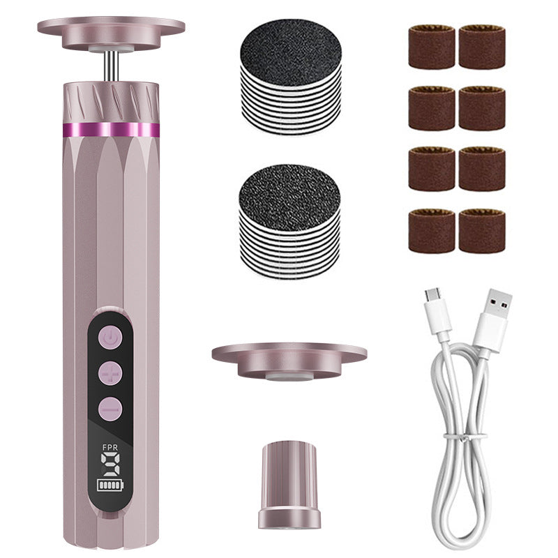 🦶🔧 Elektrisk fotfil med 9 hastigheter | LCD-display · USB-C-laddning · Hus i aluminiumlegering · Flera slipskivor · Ergonomiskt penngrepp