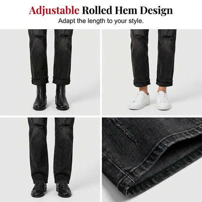 💫 Nordisk stil möter komfort 👖 50% RABATT på trendiga damjeans med raka ben & snygga slitningar 🔥