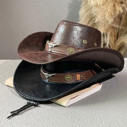 🤠 60% RABATT NU! 🌵 Vintage Cowboyhatt med Bred Brätte & Justerbar Rem – Klassisk Westernstil för Äventyr & Sol ✨