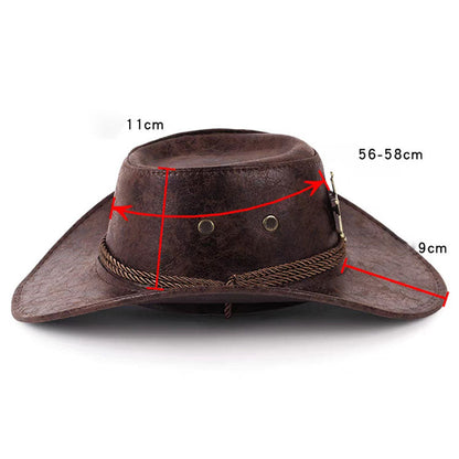 🤠 60% RABATT NU! 🌵 Vintage Cowboyhatt med Bred Brätte & Justerbar Rem – Klassisk Westernstil för Äventyr & Sol ✨
