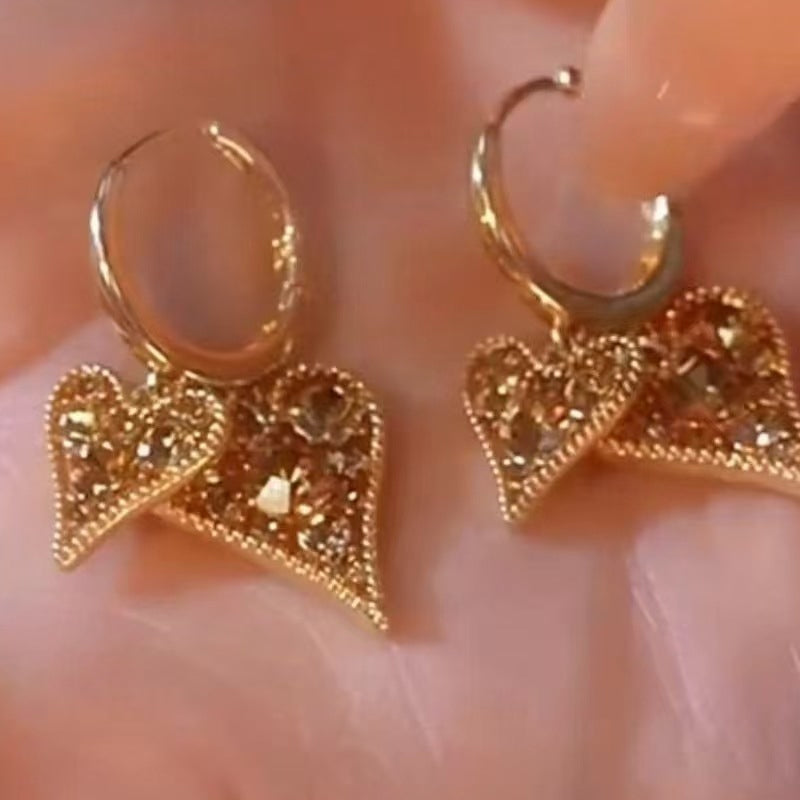 🔥 2026 Nyhet & Hetsäljare & 50% Rabatt 🔥 Eleganta Glänsande Hjärta Hoopörhängen 💕