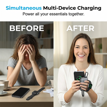 🔋 50 % RABATT NU! ⚡ Magnetisk powerbank 5000 mAh – inbyggd kabel, trådlös laddning & flamsäkert material – perfekt för resor och vardag 🧳