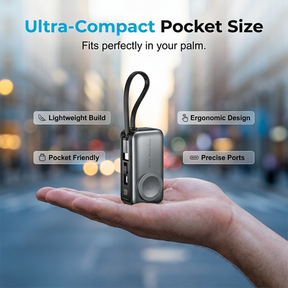 🔋 50 % RABATT NU! ⚡ Magnetisk powerbank 5000 mAh – inbyggd kabel, trådlös laddning & flamsäkert material – perfekt för resor och vardag 🧳