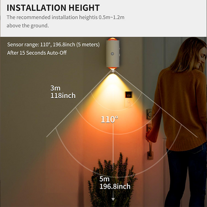 💡 Köp 3，få 1 gratis！🌈 Nattlampa med Färgskiftning & Automatisk Rörelsedetektion – 5m Räckvidd, 1500mAh, Magnetisk & Perfekt För Mörka Hörn Och Nattliga Besök 🌙