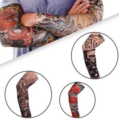 Realistiska tatueringsärmar som solskydd