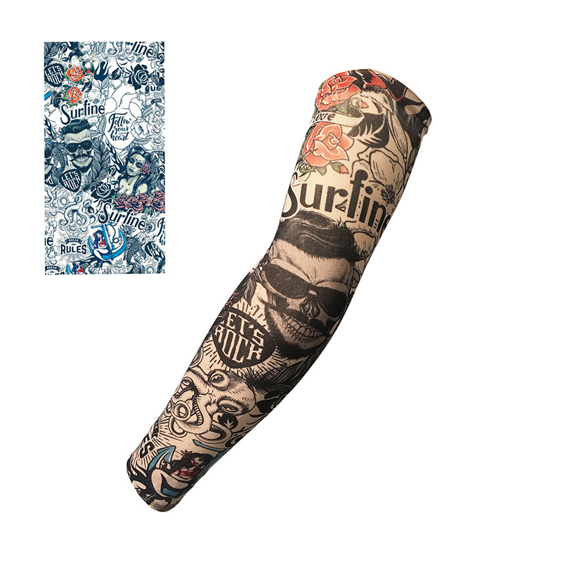 Realistiska tatueringsärmar som solskydd