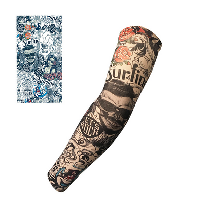 Realistiska tatueringsärmar som solskydd