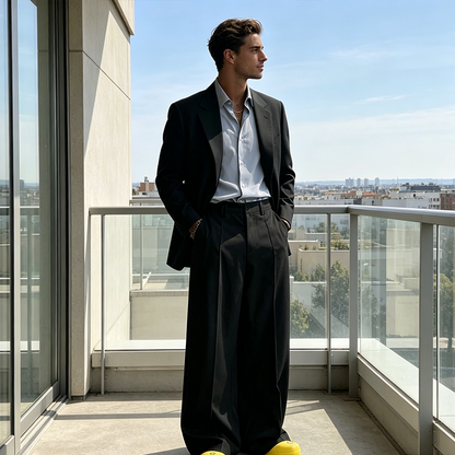 👖 50% RABATT NU! 🎩 Herr Minimalistiska Vida Byxor – Strukturerade Sömmar & Premium Tyg – Djärv Silhuett & Mångsidig Stil 🚶‍♂️