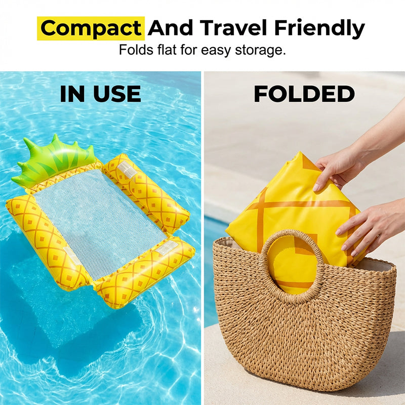 🏖️ 50% RABATT! 🍉 Frukttemad Uppblåsbar Poolhängmatta – Färgglad Design, Bekväm & Stabil, Perfekt För Avkoppling På Vattnet I Sommar 🌊