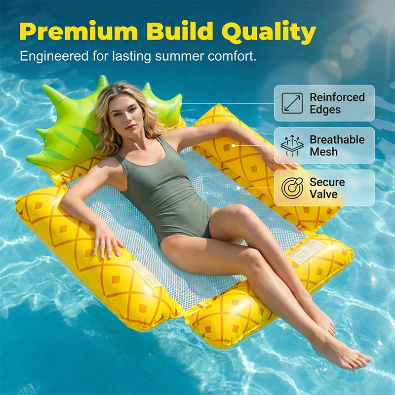 🏖️ 50% RABATT! 🍉 Frukttemad Uppblåsbar Poolhängmatta – Färgglad Design, Bekväm & Stabil, Perfekt För Avkoppling På Vattnet I Sommar 🌊