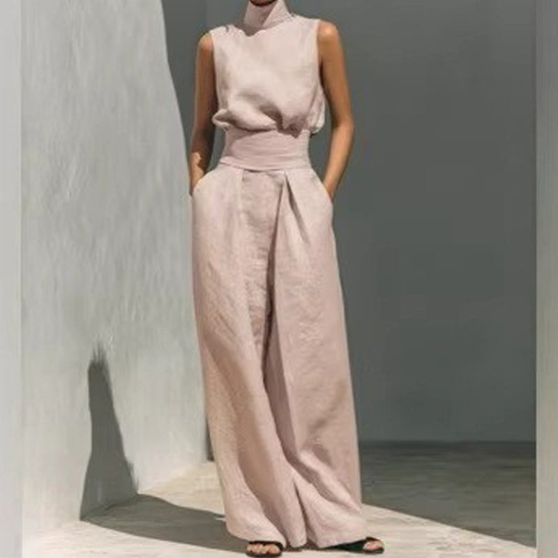 🔥 50% RABATT ✨ Tvådelat set med topp & vida byxor 🌿 Elegant, luftigt och bekvämt för varma dagar ☀️