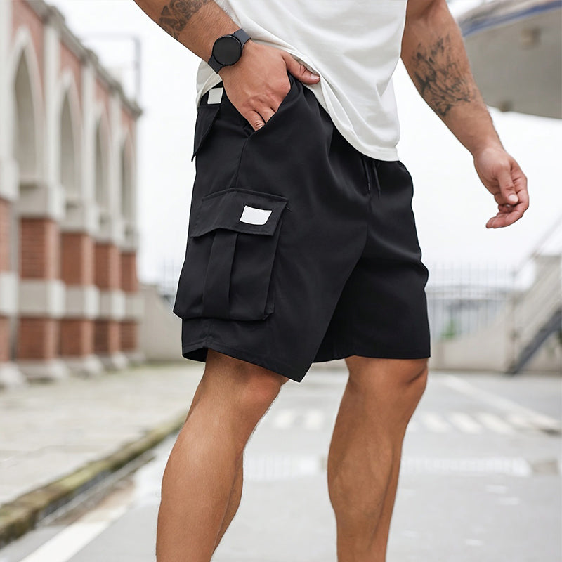 🩳50 % RABATT✨ Avslappnade sommar-cargoshorts för herr 🌞 Rymlig passform, praktiska sidfickor, luftigt material för varmt väder ✨