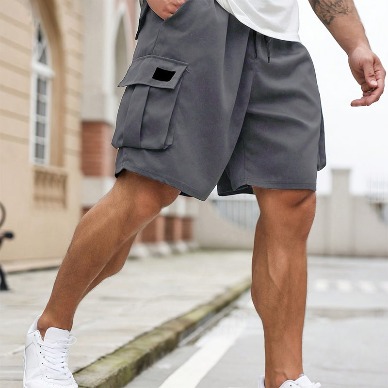 🩳50 % RABATT✨ Avslappnade sommar-cargoshorts för herr 🌞 Rymlig passform, praktiska sidfickor, luftigt material för varmt väder ✨