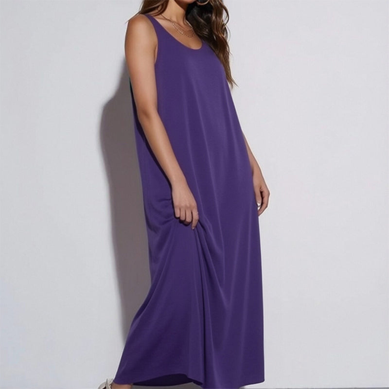 👗 50% RABATT! 🌸 Dam Avslappnad Ärmlös Maxiklänning – Bekväm, luftig & perfekt för sommardagar och strandpromenader ☀️