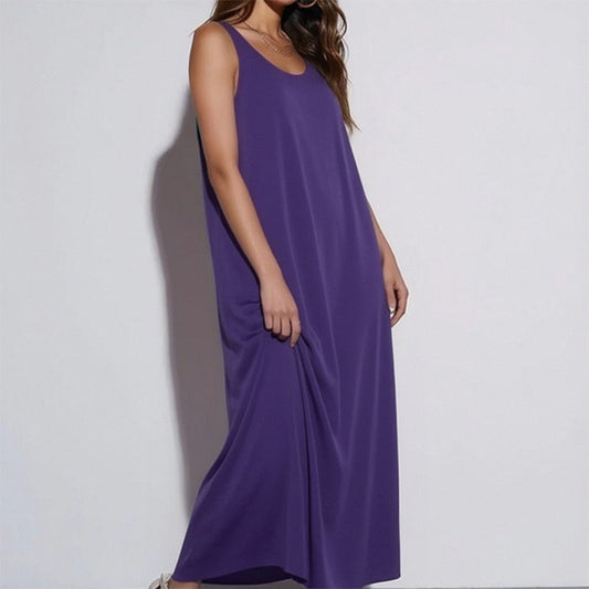 👗 50% RABATT! 🌸 Dam Avslappnad Ärmlös Maxiklänning – Bekväm, luftig & perfekt för sommardagar och strandpromenader ☀️