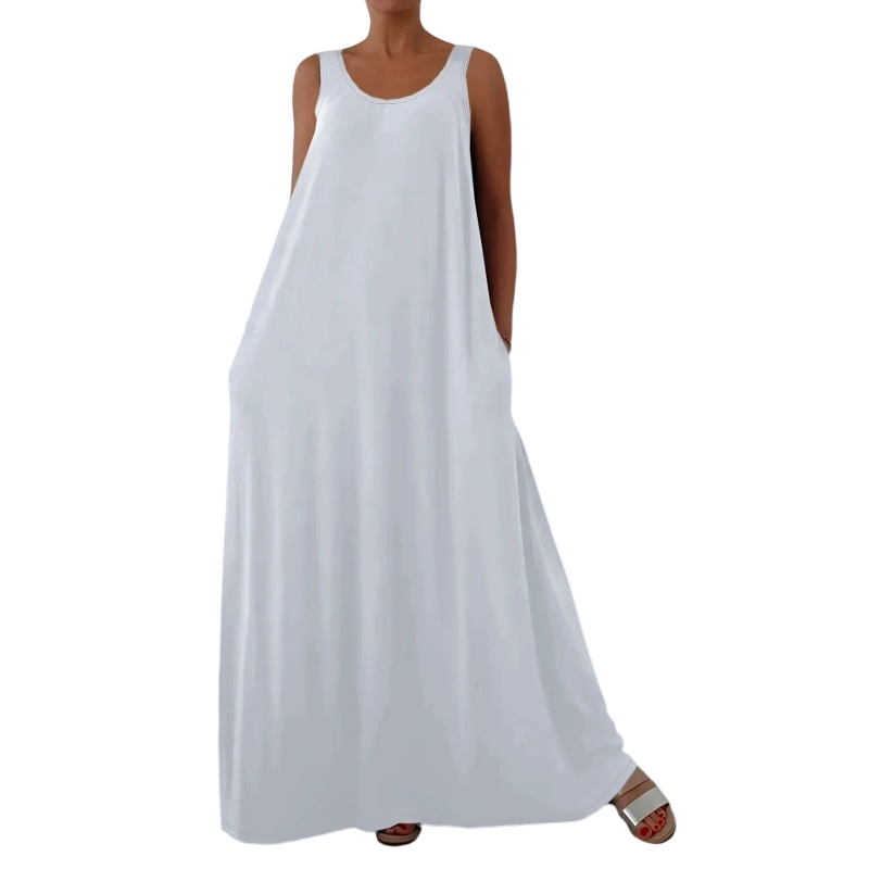 👗 50% RABATT! 🌸 Dam Avslappnad Ärmlös Maxiklänning – Bekväm, luftig & perfekt för sommardagar och strandpromenader ☀️
