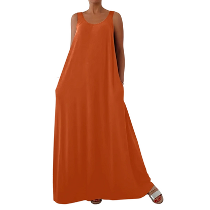 👗 50% RABATT! 🌸 Dam Avslappnad Ärmlös Maxiklänning – Bekväm, luftig & perfekt för sommardagar och strandpromenader ☀️