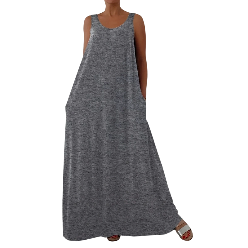 👗 50% RABATT! 🌸 Dam Avslappnad Ärmlös Maxiklänning – Bekväm, luftig & perfekt för sommardagar och strandpromenader ☀️