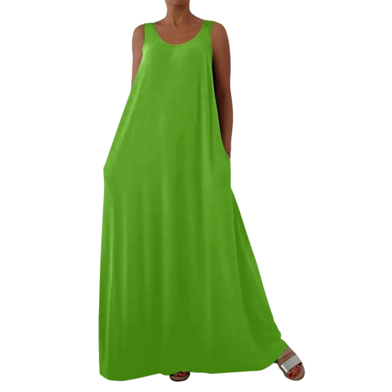 👗 50% RABATT! 🌸 Dam Avslappnad Ärmlös Maxiklänning – Bekväm, luftig & perfekt för sommardagar och strandpromenader ☀️