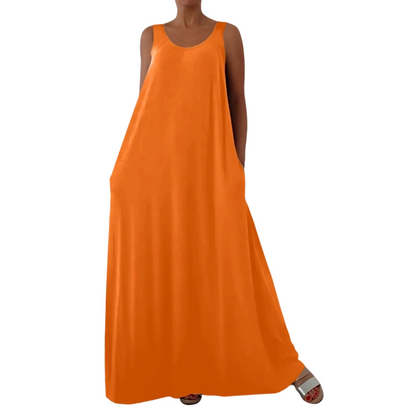 👗 50% RABATT! 🌸 Dam Avslappnad Ärmlös Maxiklänning – Bekväm, luftig & perfekt för sommardagar och strandpromenader ☀️