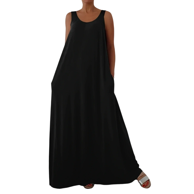 👗 50% RABATT! 🌸 Dam Avslappnad Ärmlös Maxiklänning – Bekväm, luftig & perfekt för sommardagar och strandpromenader ☀️