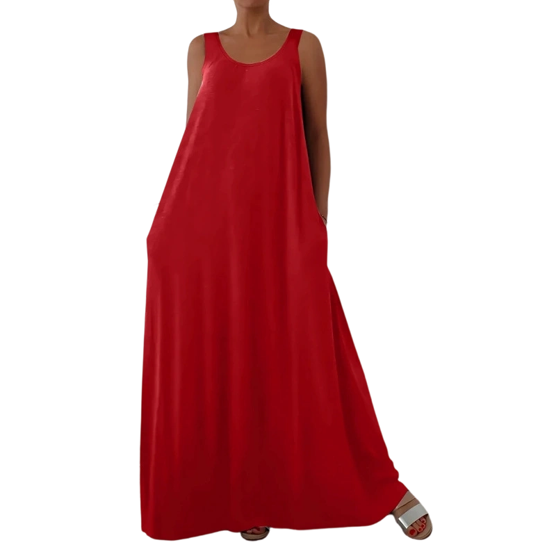 👗 50% RABATT! 🌸 Dam Avslappnad Ärmlös Maxiklänning – Bekväm, luftig & perfekt för sommardagar och strandpromenader ☀️