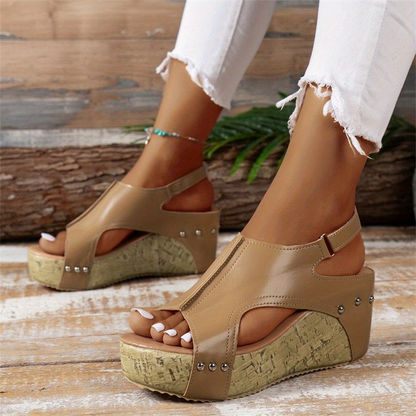 Dam Peep-Toe Kilklack Plattform Sandaler