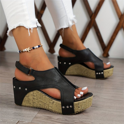 Dam Peep-Toe Kilklack Plattform Sandaler