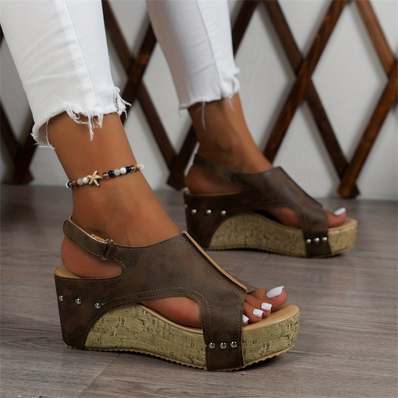 Dam Peep-Toe Kilklack Plattform Sandaler