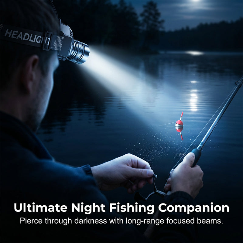 Uppladdningsbar, extremt stark LED-pannlampa