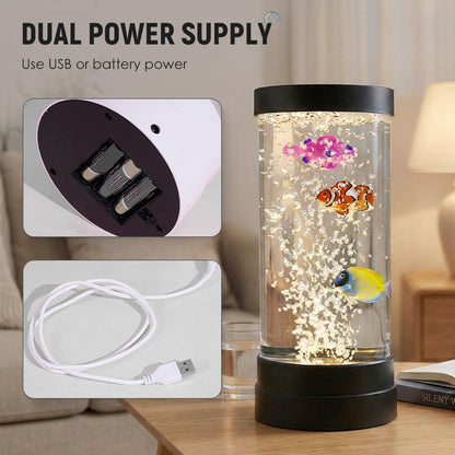 🐟 50% RABATT NU! 💧 LED Fisk Akvarium Bubbelampa – 7-Färgad LED & Fjärrkontroll – USB/Batteri Drift & Zen Stämning 🏠