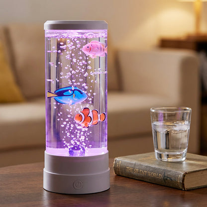 🐟 50% RABATT NU! 💧 LED Fisk Akvarium Bubbelampa – 7-Färgad LED & Fjärrkontroll – USB/Batteri Drift & Zen Stämning 🏠