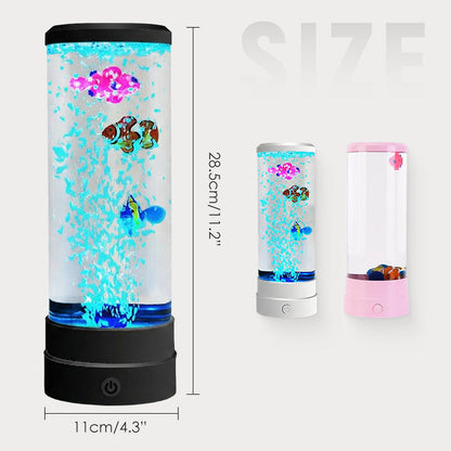 🐟 50% RABATT NU! 💧 LED Fisk Akvarium Bubbelampa – 7-Färgad LED & Fjärrkontroll – USB/Batteri Drift & Zen Stämning 🏠