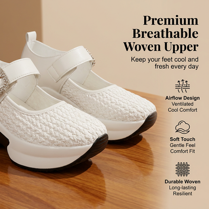 👡 50 % RABATT! 🌸 Andningsbara, vävda Mary Janes med platåsula – lätta, bekväma och snygga för varma dagar – perfekta till sommarklänningar ☀️