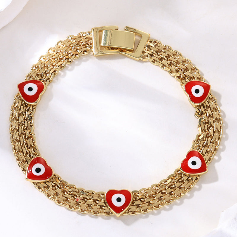 Bohemiskt Onda Ögat Armband – Elefant & Hamsa-berlockare, Guldfärgat, Justerbart ✨